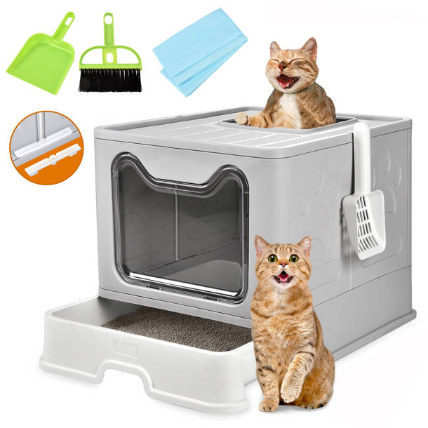 Tucker Murphy Pet™ Extra Large Cat Litter Box With Scoop, Plastic